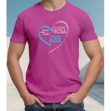 Imagem de Camiseta Camisa Adulto Feminina Masculina Algodão Campanha Outubro Ros