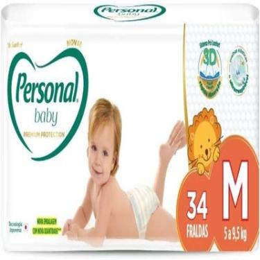 Imagem de FRALDA DESCARTÁVEL PERSONAL BABY PREMIUM PROTECTION M 5 A 9,5KG PACOTE 34 UNIDADES