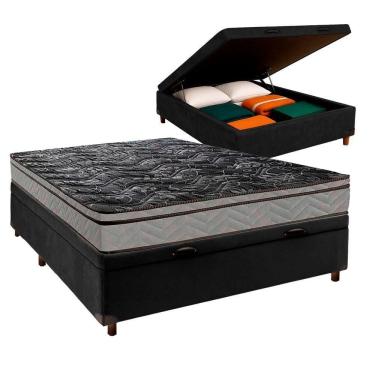 Imagem de Cama Box Bau Blindado Casal + Colchão D28 Conforto Paropas