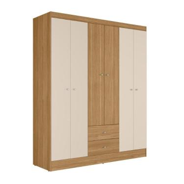 Imagem de Guarda Roupa Casal 6 Portas 2 Gavetas Itália Freijó Off White Kits Paraná Freijó Off White
