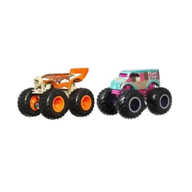 Imagem de Hot wheels conjunto monster trucks carbonator vs ibad scop - mattel hn