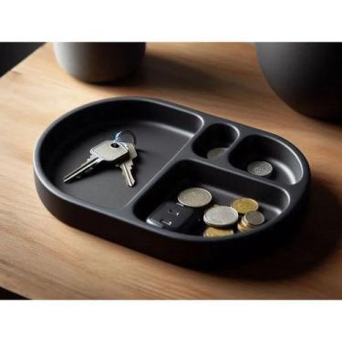 Imagem de Porta Chaves e Porta Moedas Moderno - Preto - Cria 3D