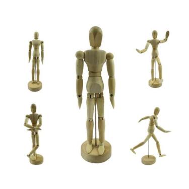 Imagem de Boneco Articulado Madeira Clara 20cm Para Moda Arte Mangá Manequim - N