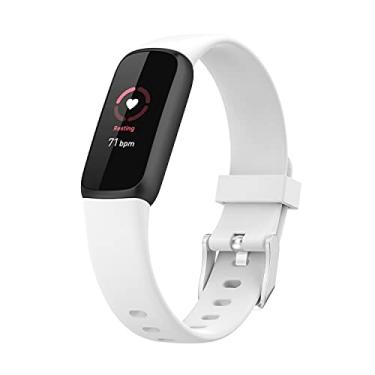 Imagem de Hoopyeecase pulseira de relógio Compatível com Fitbit Luxe Bands ，Suave Silicone Esporte À prova d'água Quick Release Respirável Substituição Pulseiras de relógio Acessórios para mulheres homens