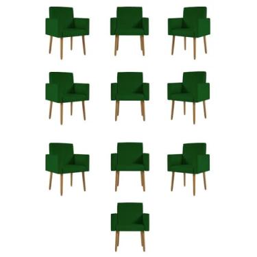 Imagem de Kit 10 Cadeiras Poltronas Decorativa - Escritório - Recepção Cor:verde