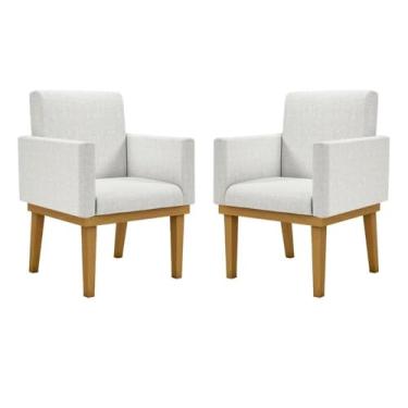 Imagem de Kit 02 Cadeiras Decorativa Reforçada Oferta Balaqui Linho Cor:linho Bege