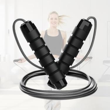 Imagem de Corda de pular, cordas de pular ajustáveis, corda de pular velocidade rápida sem emaranhados com rolamentos de esferas para mulheres, homens, crianças, exercícios e corpo magro, corda de pular em casa