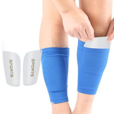 Imagem de 1 par de caneleiras de futebol com protetores de dedos de inserção dupla espessa para proteção de perna - branco