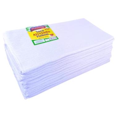 Imagem de Flabom Têxtil, Saco Alvejado 40x70-25 Unidades 76g - 271g/m2 100% algodão Pano de chão Muito Resistente Flabom