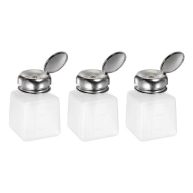 Imagem de 3 dispensadores de álcool solvente de 100 ml (96.4 g) Dispensador de líquido com tampa de aço inoxidável de vedação para solução de acetona, branco