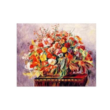 Imagem de Pôster e impressões em tela de flores vintage - reprodução de pintura de arte de parede famosa - cesta de flores - imagens para sala de estar 40 x 50 cm 16 x 20 pol sem moldura