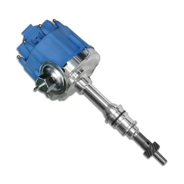 Imagem de Aflle Racing Distribuidor de ignição HEI de 4 pinos bobina 65K com tampa azul serve para Ford Small Block 260 289 302 8 cilindros (OE: JM6502BL)