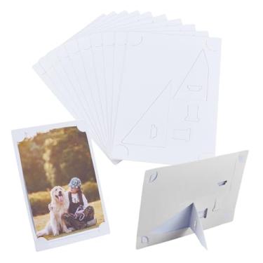 Imagem de UNICRAFTALE 20 molduras de papel branco para fotos de 16,7 x 11,8 cm, molduras de papelão com cavalete para exibição de papel para galeria de parede para fotos faça-você-mesmo, artesanato em sala de