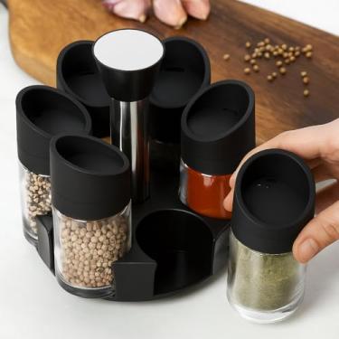 Imagem de Porta Condimentos 6 Peças Temperos Suporte Giratorio Cozinha Casa Restaurante