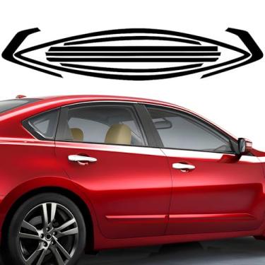 Imagem de MusTree Kit de envoltório de vinil com exclusão de cromo lateral adequado para Nissan Altima 2013 2014 2015 2016 2017 2018 com película blackout preta brilhante