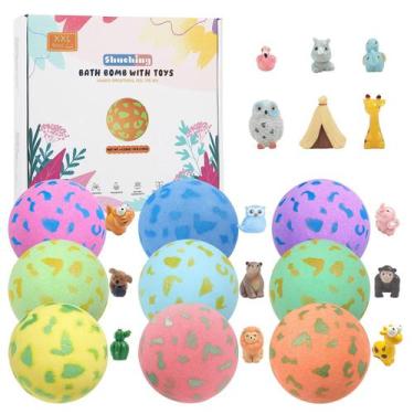 Imagem de Bombas de banho SHUCHING XXL Natural, 9 peças com brinquedos surpresa 