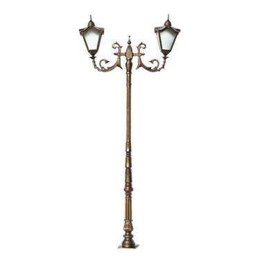 Imagem de Poste Colonial Bari Para Jardim Alumínio 02 Luminária 2,53M