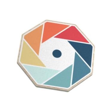 Imagem de Colaxi Treinamento principal da placa de balanço de madeira, 360 rotação, quadro de oscilação, treinamento de equilíbrio para exercícios de corpo inteiro de, Colorida