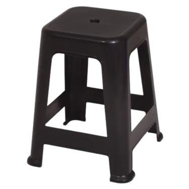 Imagem de Banqueta Plástica Resistente Preta Aguenta Até 120kg