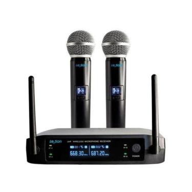 Imagem de Sistema De Microfone Sem Fio Duplo Leson Ls902 Plus Preto