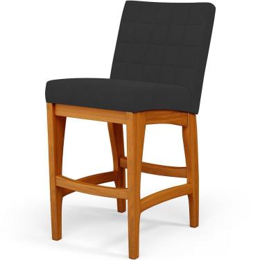 Imagem de Banqueta Baixa Cozinha Bancada L02 Preto