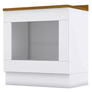 Imagem de Balcao Forno Embutir Com Tampo 80cm Americana Branco Nature Henn Branc