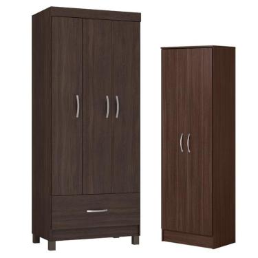 Imagem de Guarda Roupa Solteiro Prince Com Sapateira Multiuso Golden - Demóbile