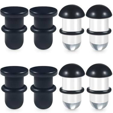 Imagem de Yaalozei Kit de alongamento 14G-00G de acrílico sólido alargador único alargador alargador para orelhas preto transparente com anel de vedação kit de alongamento expansor de orelha piercing corporal