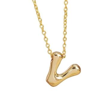 Imagem de 1 colar de letra A-Z com acabamento brilhante banhado a prata para mulheres, joia fina, presente para mamãe, 45+5cm, Cobre, Sem Pedra Preciosa