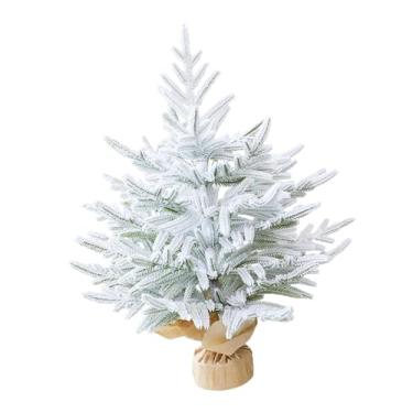 Imagem de IEUDNS Mini árvore de Natal, decoração natalina, enfeite pequeno de mesa para festas e ambientes internos, Flocos de Neve