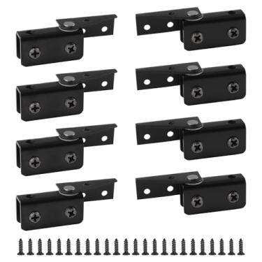 Imagem de UFURMATE Dobradiça de porta de vidro, 8 peças, montagem lateral, sem moldura, dobradiças pivotantes, braçadeiras, conjunto de substituição de clipe de dobradiça de pivô para armário ajustável para