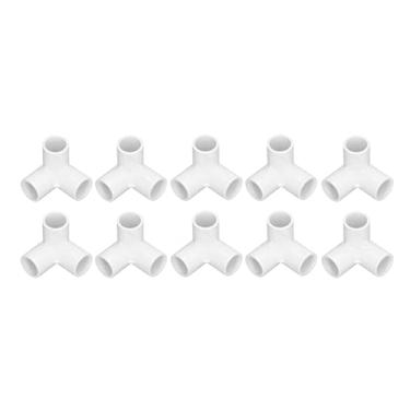 Imagem de Yunseity Conector de Canto Em T de Pvc de 3 Vias, Diâmetro Interno 20 Mm, Acessórios para Móveis para Conexão de Tenda de Tubos de Estufa Com 10 Peças (Branco)