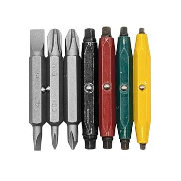 Imagem de MEGAPRO Pacote de brocas de substituição - The P.L Robertson | 7 brocas de extremidade dupla | 4 brocas Robertson autênticas de encaixe aderente | Brocas de 5 cm