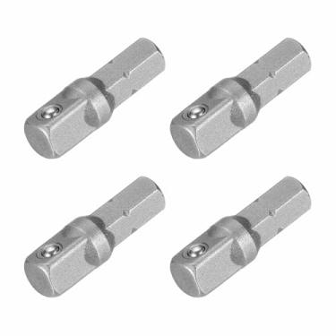 Imagem de HARFINGTON Adaptador de soquete de impacto, 4 peças, acionamento quadrado de 1/10.2 cm, haste sextavada de 2,5 cm, broca de extensão de 2,5 cm para conjuntos de soquetes de broca de porca de eixo