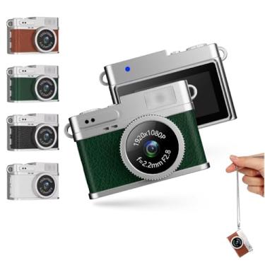 Imagem de Bewinner Mini Câmera de Keychain, 1080p 2MP Mini Thumb Câmera Digital Retro Com Cartão de Memória de 32 GB, Micro Camcorder de Tela Colorida de 0,96 Polegada para Estudo de Video Travel (Verde)