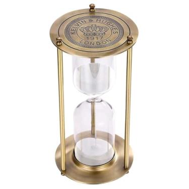 Imagem de Ampulheta com temporizador de areia de 15 minutos, relógio simples Biloba de areia, Reloj De Arena, relógio grande turquesa de 15 minutos para casa, mesa, escritório decorativo (branco)