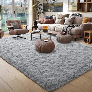 Imagem de Tapetes foxmas ultramacios para quarto tapete macio fofo para quarto de crianças quarto bebê berçário peludo tapetes decoração de casa tapete, Cinza, 5' x 8'