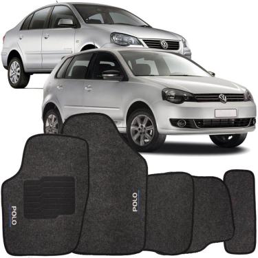 Imagem de Jogo de Tapete Automotivo Carpete Polo 2003 à 2015 Soft Logo Bordado 5 Peças