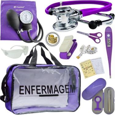 Imagem de Kit Bolsa Aparelho Pressao Esteto Academico Completo - Love Saude, ROX