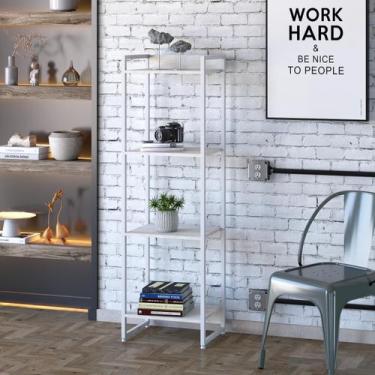 Imagem de Estante Dynamica 45X30X146cm C/04 Prateleiras Estrutura Branca - Compa