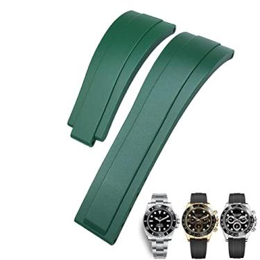 Imagem de WYUYIWH Pulseira de relógio de borracha de 20 mm e 21 mm para Rolex Daytona Submariner GMT Yacht-Master OYSTERFLEX Pulseira de silicone com fivela de implantação