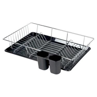 Imagem de Escorredor de Louças Preto 18 Pratos Mor