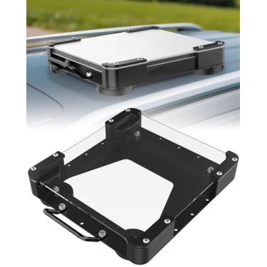 Imagem de NovaKits Suporte magnético de teto para carro Starlink Mini, moldura de alumínio com escudo acrílico (preto)