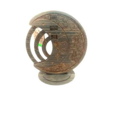 Imagem de Calendario permanente meia lua decorado em madeira mdf útil e sofstica