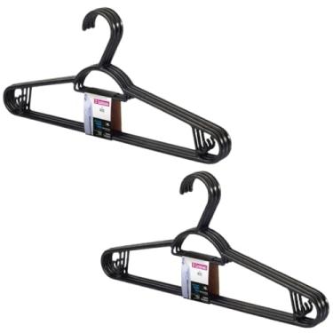 Imagem de Cabide Para Roupas Preto Armario Conjunto 12 Unidades Sanremo Kits na Web