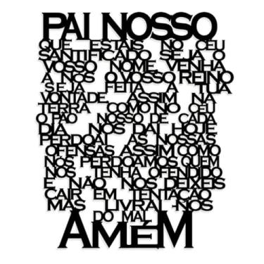 Imagem de Painel MDF Pai Nosso Relevo 3mm Decoração Parede Sala 50x40