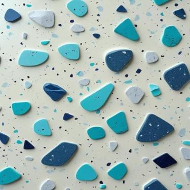 Imagem de Quadro Decorativo Abstrato Colorido Estampa Terrazzo para Sala e Escritório 40x40cm