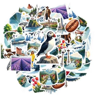 Imagem de Pacote de adesivos paisagísticos, arquitetura, natureza, viagem, aventura, paisagem, decalques, adesivos ilustrativos, brinquedo para guitarra, faça você mesmo, bicicleta, skate, laptop, bagagem