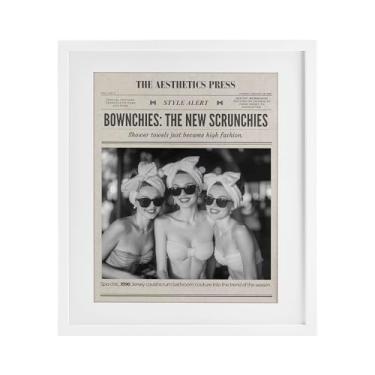 Imagem de Stupell Industries The Aesthetics Press Magazine Impressão emoldurada branca sob vidro, design por A Barefoot Stylist, 40 x 33