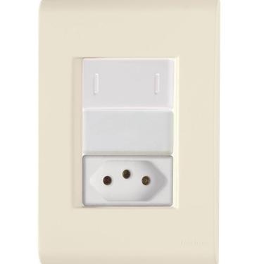 Imagem de Cj Interruptor E Tomada 10a Liz Bege Tramontina Completo Pronto Tramontina